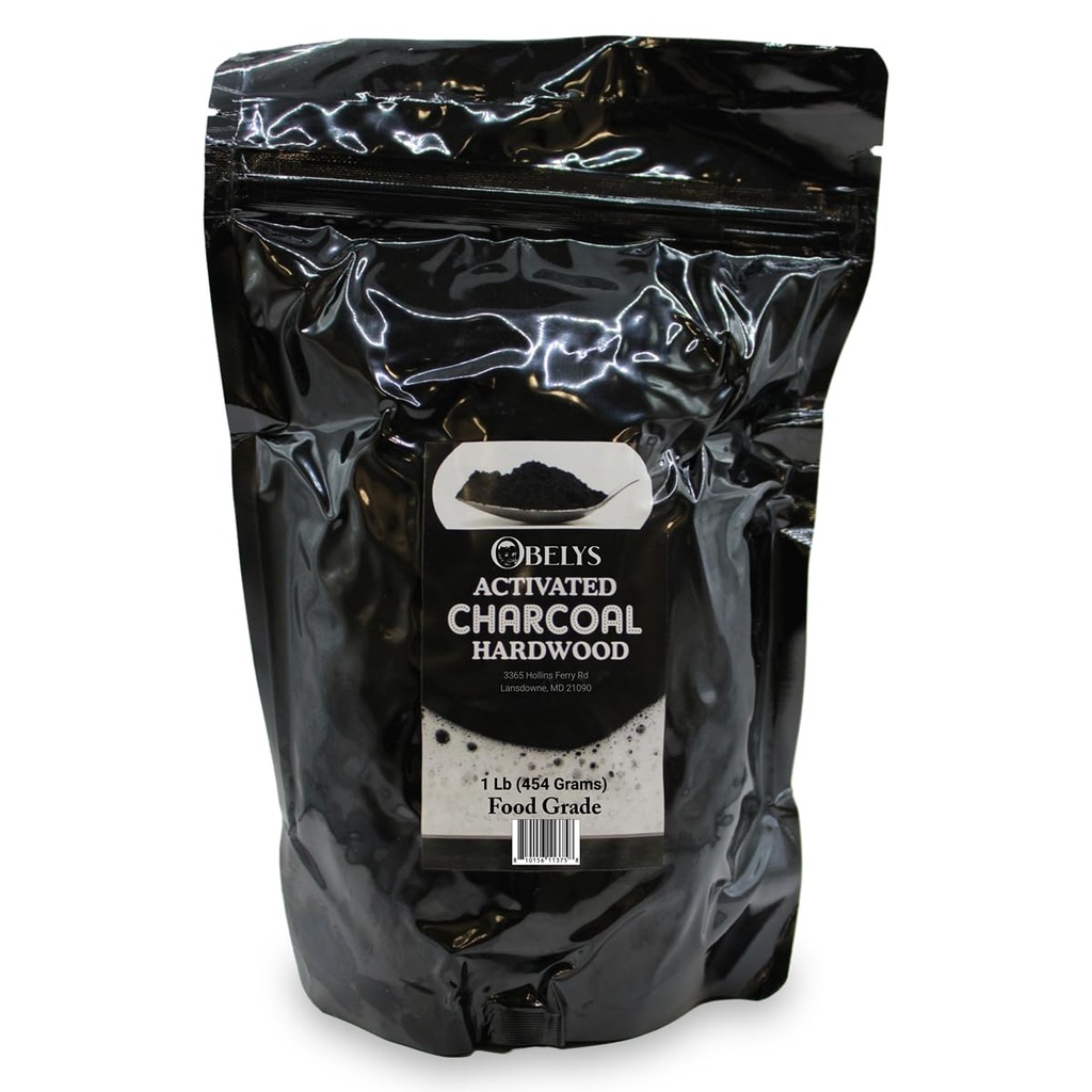 Activated Charcoal Powder 1 lb - Food Grade Hardwood Derived - Fine Grind Supplement for Teeth Whitening, Skin Masks, Digestive Health, and Filtration