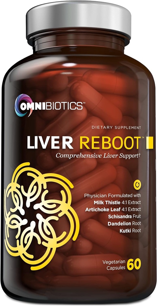 OmniBiotics Liver Cleanse Detox & συμπλήρωμα επισκευής – Μήνας γάλακτος, ρίζα δαντελίων, άλφα λιποϊκό οξύ, εκχύλισμα Artichoke, Schisandra, Silymarin – 60 κάψουλες Vegan