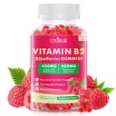 Vitamin B2 Gummies, Riboflavin 400mg Supplement with Magnesium, 60 Count | B2 Vitamin Chewable for Adults and Kids, Migraine Relief & Nervous System Support, Vegan, Sugar-Free, Raspberry Flavor