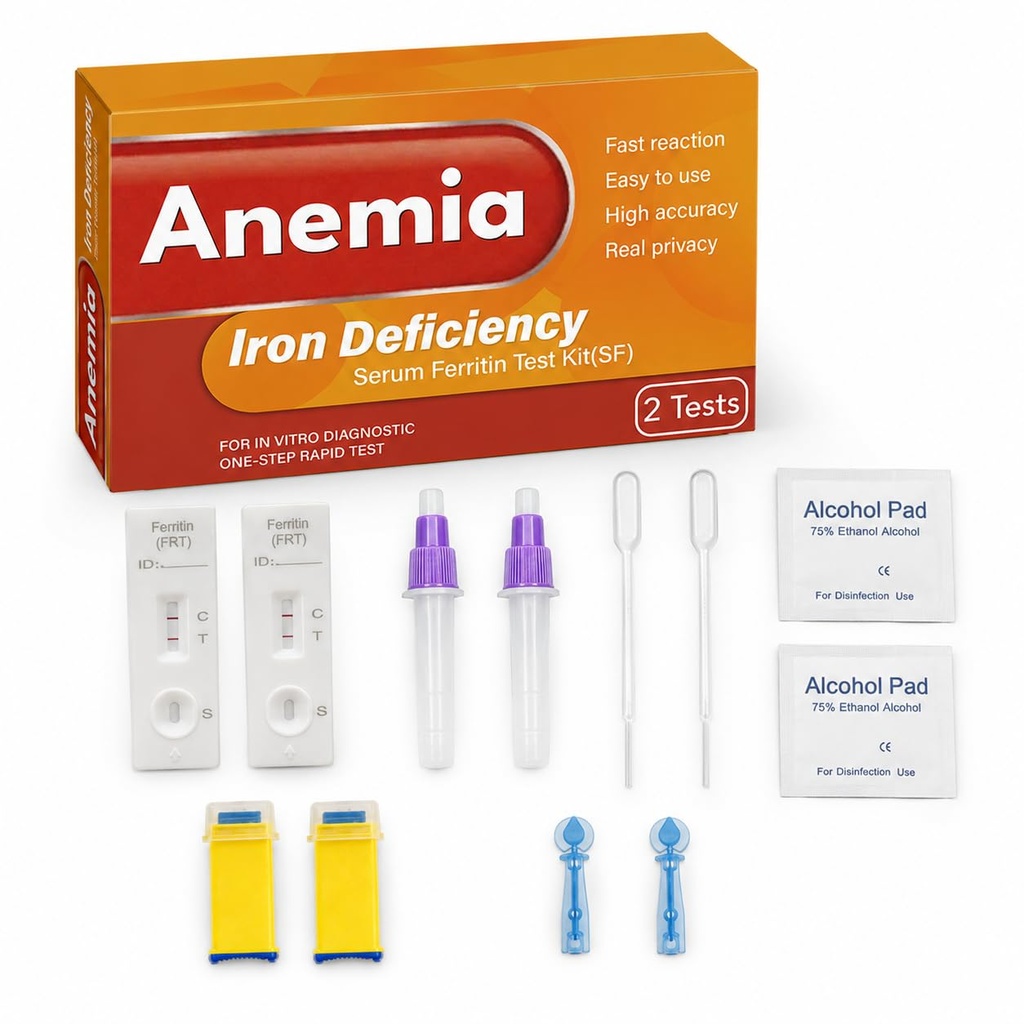 Iron Deficiency at Home Test Kit – 2 - Pack, Anemia Iron Test Kit, for Quick Response and Accurate Results. Suitable for Both.