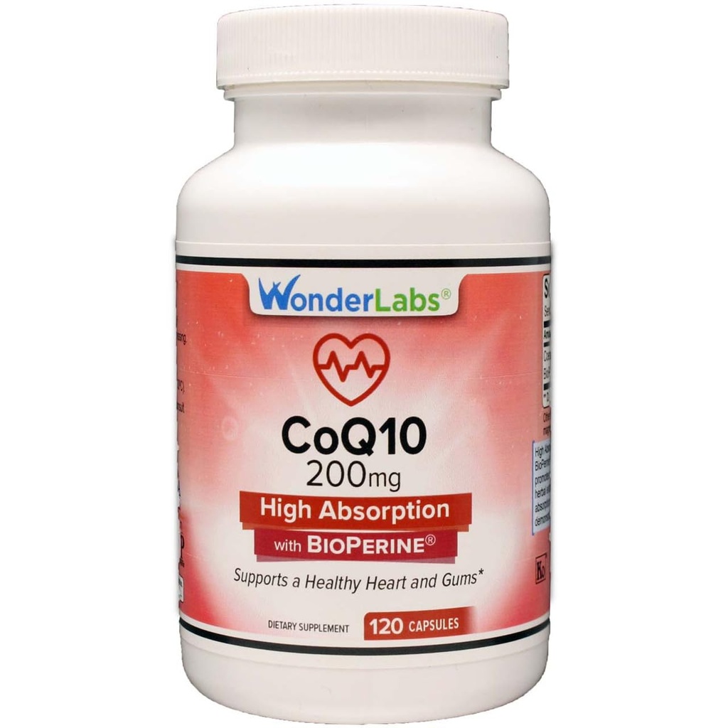 Wonder Labs High Absorption CoQ10 with BioPerine, Naturally Fermented, Non-GMO, Gluten-Free