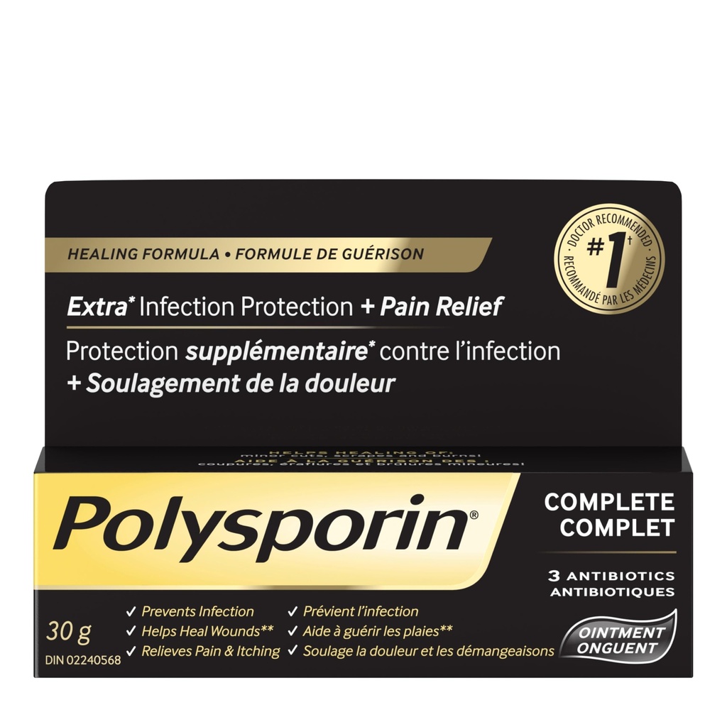Antibiotic Ointment Heal-Fast formula, 30g 30 gram | 3 antibiotics (polymyxin B, bacitracin zinc, gramicidin), infection protection, non-stinging, #1 doctor-recommended