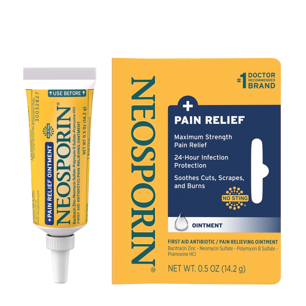 Neosporin + Pain Relief Dual Action Triple Antibiotic Ointment, 0.5 oz