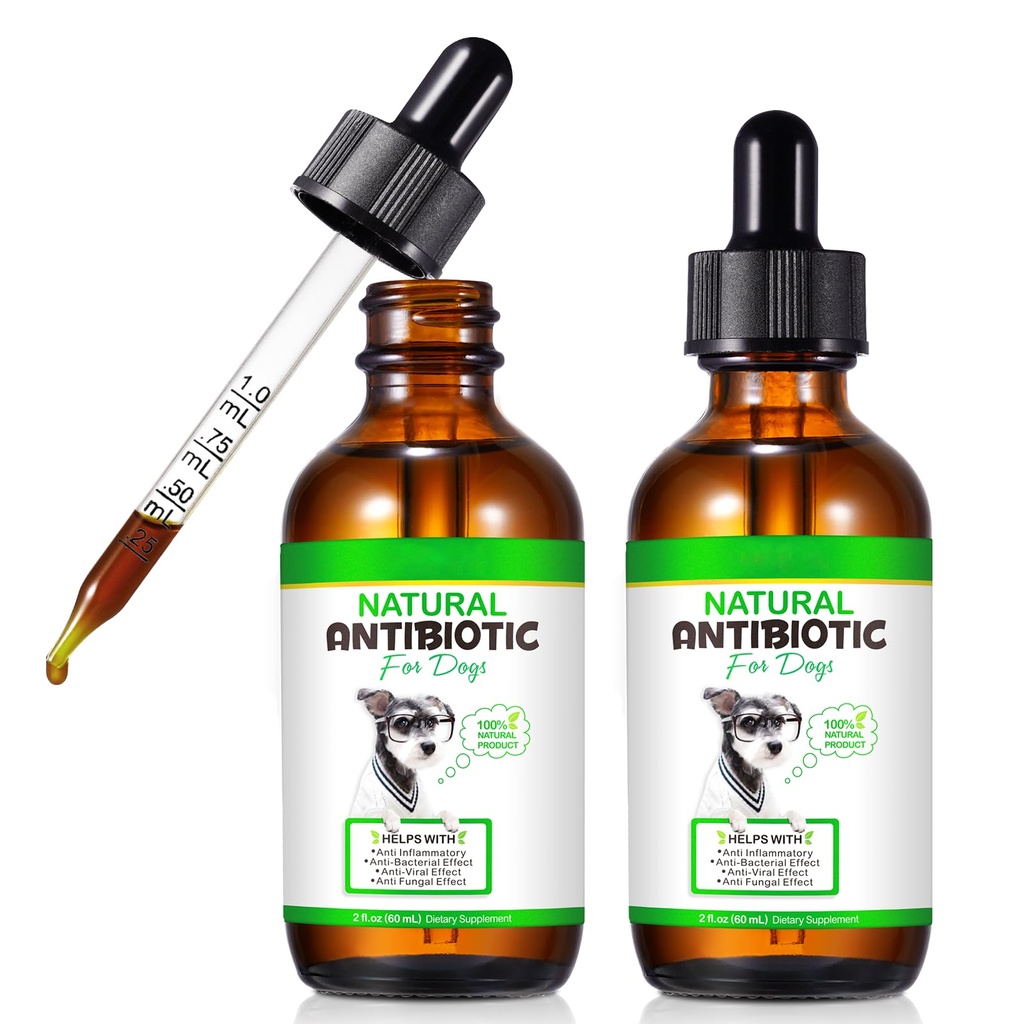 2 Pack Antibiotics for Dogs, Natural Antibiotics for Dogs, Dog Antibiotics, Dog Multivitamin for Pets, Dog Supplies Antibiotics, Natural Dog Antibiotics Supports Dog Allergy and Itch Relief