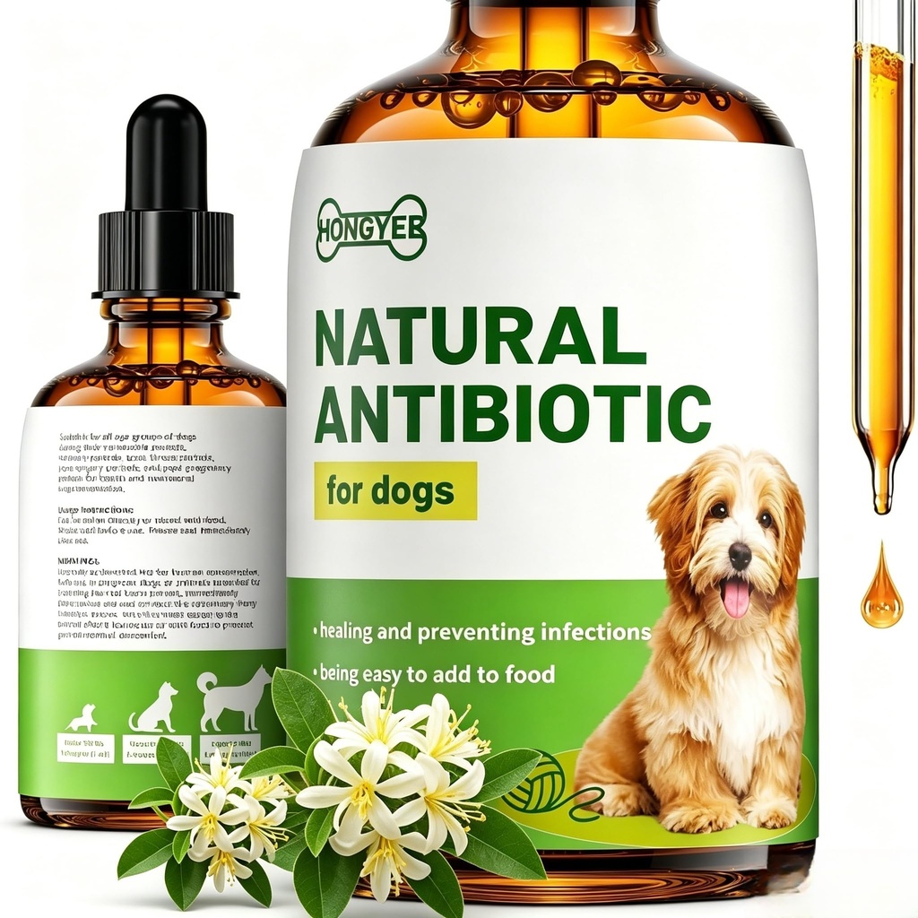 Dog Antibiotics for Infections,Natural Herbal Supplements for Dogs 2Oz/60ml | Relieves cough & itching, promotes wound healing, UTI & tooth infection treatment for dogs of all ages