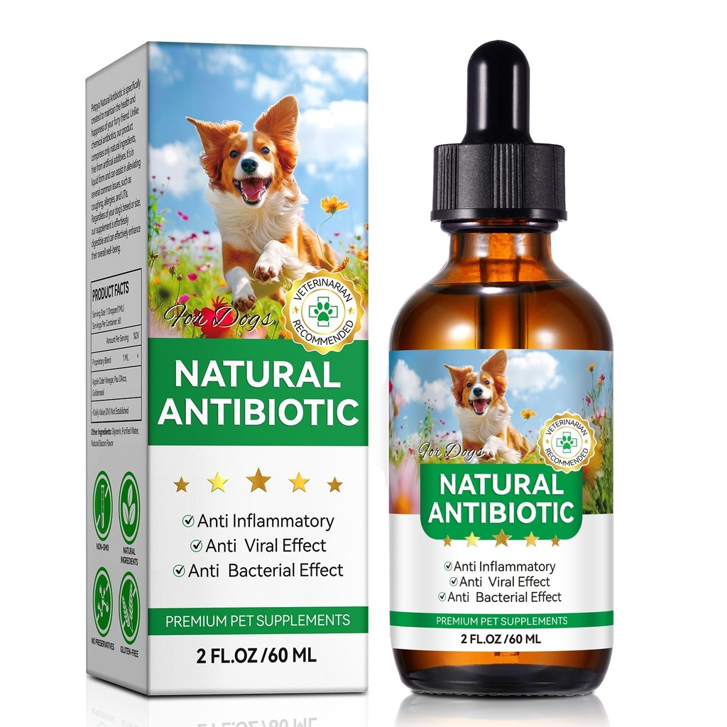 Antibiotics for Dogs, Natural Antibiotics for Dogs, Dog Multivitamin for Pets, Dog Antibiotics Helps Support a Healthy Immune System, 2 Fl Oz ﻿ ﻿ ﻿ ﻿