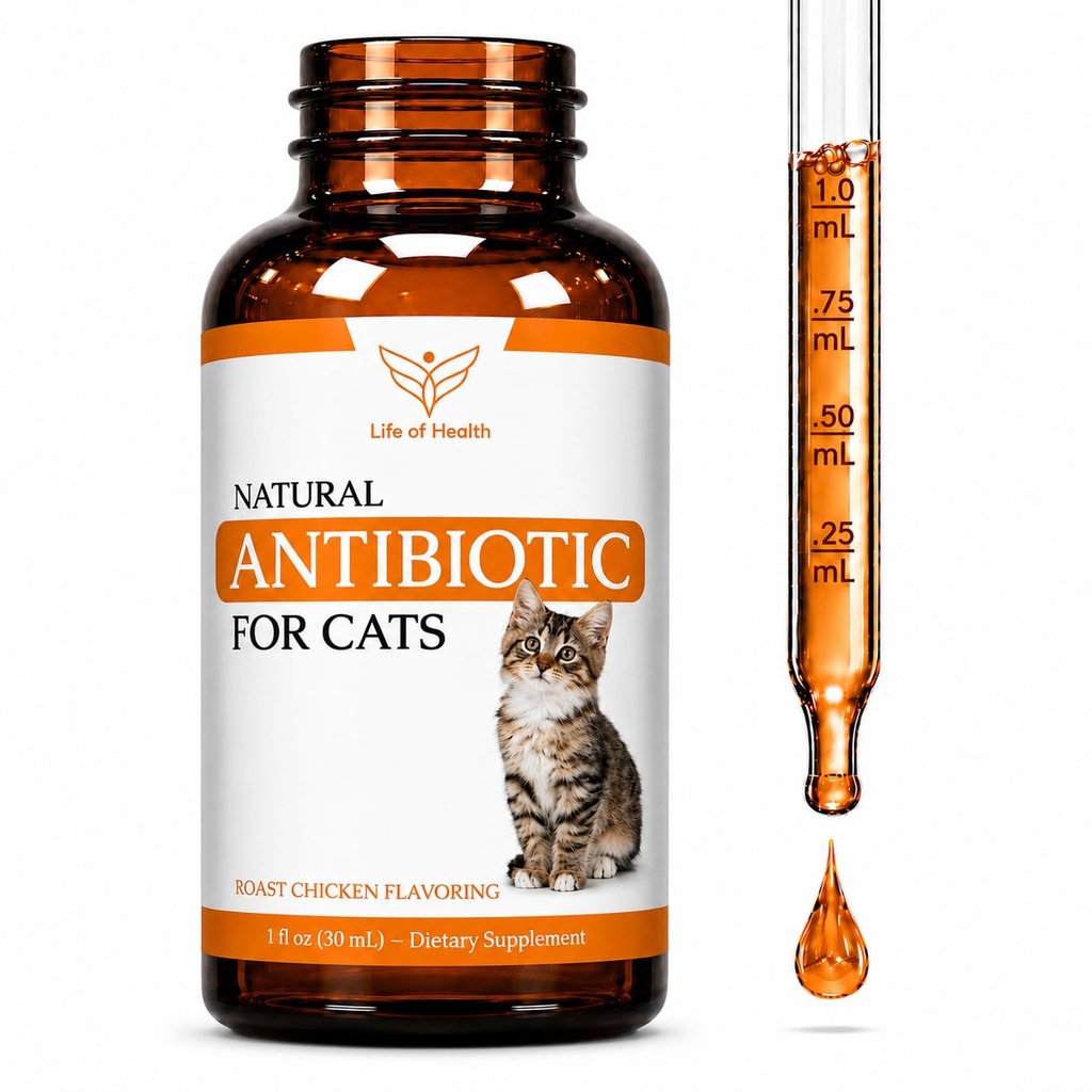 Natural Antibiotics for Cats - Cat Antibiotics - Cat Antibiotic - Pet Antibiotics - Cat Immune Support - Antibiotic for Cats - Cat Multivitamin - Cat UTI Antibiotics -