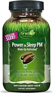 Irwin Naturals Power to Sleep PM - 120 Liquid Soft-Gels - με μελατονίνη, GABA, Ashwagandha, Valerian Root & L-Theanine - 60 εξυπηρετήσεις