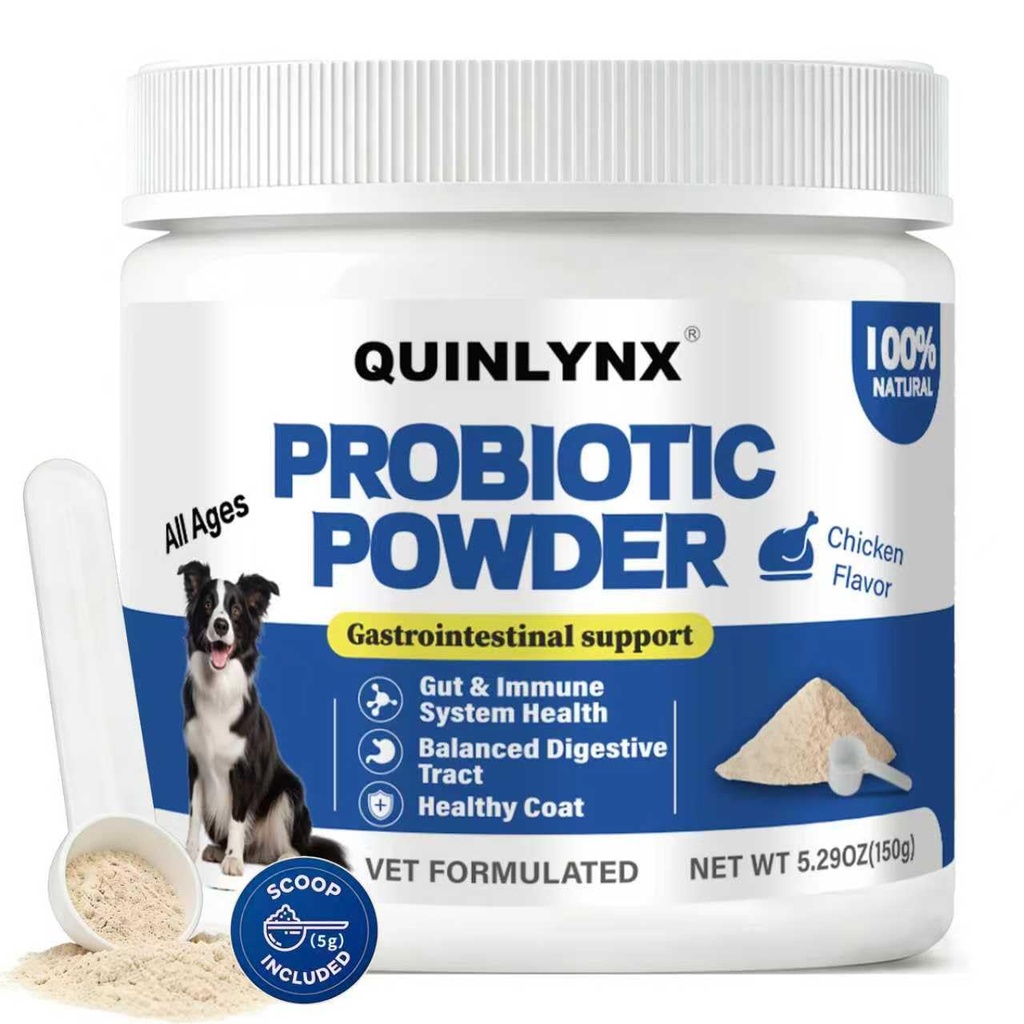 Natural Probiotic Powder for Dogs - Vet Formulated Digestive & Gut Health Supplement with 15 Probiotic Strains & 6 Billion CFU, Supports Immunity, Energy Levels, Skin and Coat Health, 30 Scoops