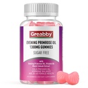 Evening Primrose Oil for Women, 1300mg, PMS Relief Supplements, 60 count | Black Cohosh & Vitamin B6 for Women 20-45, Sugar-Free, Chewable PMS Gummies, Strawberry Flavor, Vegan, Pectin