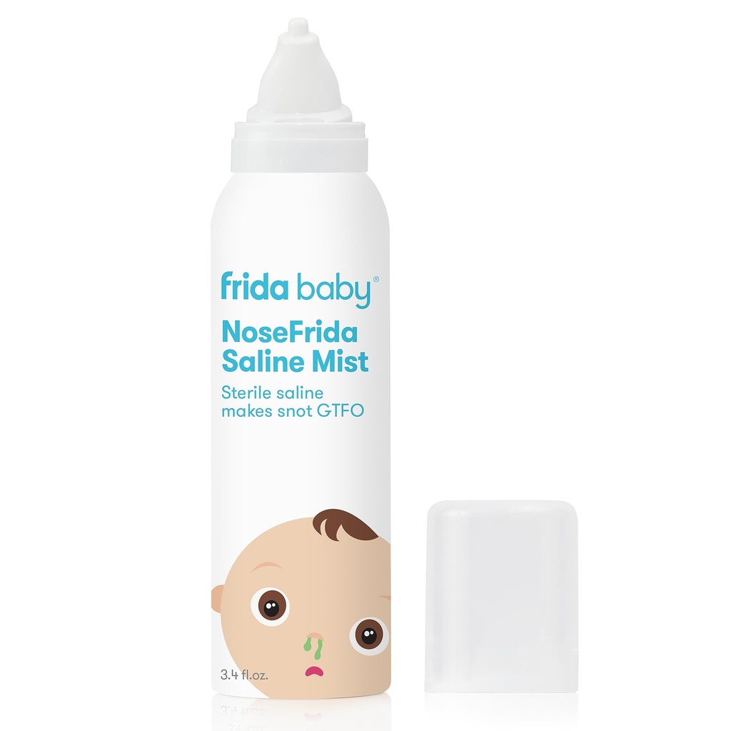 Frida Baby NoseFrida Saline Mist Spray, Nasal Decongestant, 3.4 fl. oz. | Baby Saline Nasal Spray for Allergy & Congestion Relief, Softens Nasal Passages Gently