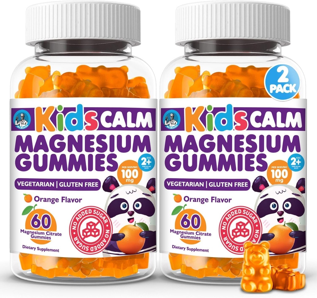 Dr. Moritz Ηρεμώντας και Χαλαρώνοντας παιδιά Gummies μαγνήσιο, μη-GMO και χαμηλή ζάχαρη Μαγνήσιο παιδιά Chewy συμπληρώματα, ύπνο Gummies παιδιά, πορτοκαλί γεύση