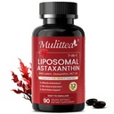 Liposomal Astaxanthin 12mg with Hyaluronic Acid & Lutein for Skin & Eye | 7-IN-1 Vegan Softgels with Vitamin E, Zeaxanthin, Phospholipids & MCT for Antioxidant, Skin Hydration, GMP, Gluten Free, 90ct