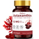 Astaxanthin 12mg, 120 Softgels, 120 Day Supply | Natural Antioxidant from Haematococcus Pluvialis Microalgae, Non-GMO, Gluten Free, Soy Free