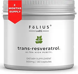 Ultra High Purity Resveratrol Capsules - 99% Trans-Resveratrol - Japanese Knotweed Extract - Support Immunity, Support Healthy Aging - 120 Caps Reservatrol Supplement