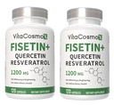 Fisetin Quercetin Resveratrol Supplement, 1,200 mg, 120 Veggie Capsules 100% Vegetarian, Non-GMO & Gluten Free - 2 Packs