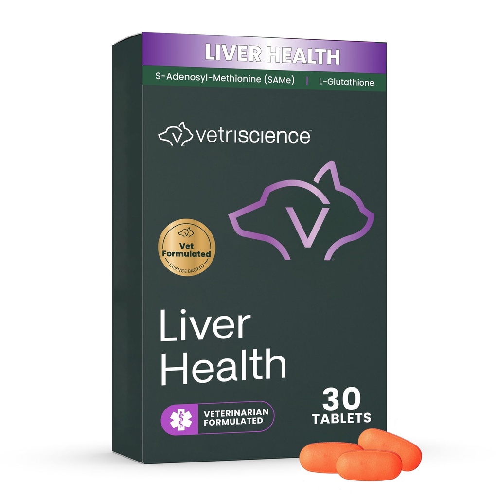 VetriScience Same Liver Health Tablets for Cats & Small Dogs – 90 mg S-Adenosyl Methionine Liver Support Supplement, Methionine Health and Detox Supplement, Glutathione Antioxidant, Tablets, 30 Cnt