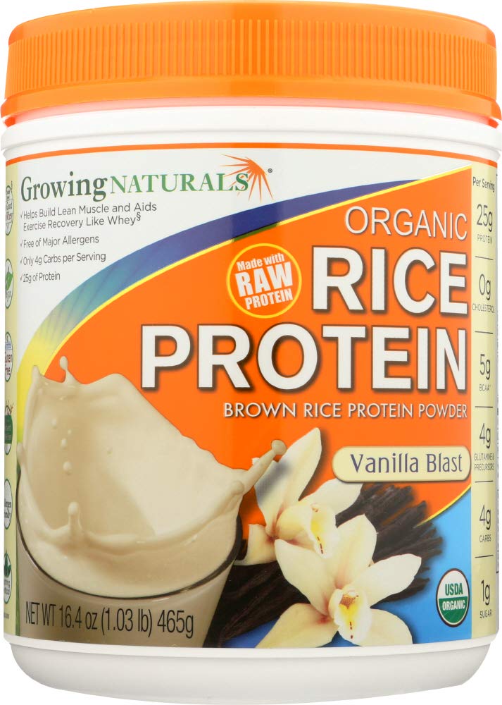 Organic Raw Rice Protein - Vanilla Blast - 16.4 oz by Growing Naturals