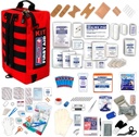 Rapid Care First Aid Kit – 300+ Piece Emergency Medical Kit with Bonus 95-Piece Travel Pack – Outdoor, Workplace, and Home Use – Color Coded & Labeled for Quick Access