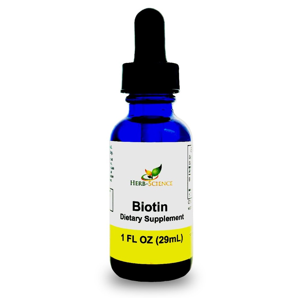 Liquid Biotin B7 – High-Absorption, Cold-Pressed D-Biotin USP, Vegan, Alcohol-Free, Sublingual Drops, No Artificial Flavors, Blue Cobalt Glass Bottle for Potency & Purity - 1 oz