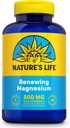 Natures Life Renewing Magnesium 500 mg - Plus Vitamin B-6 - Μυς και Νεύρα Υποστήριξη - Εργαστήριο Επαληθευμένο (180 Σερβιέτες, 180 VegCaps)