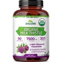 Zazzee USDA Organic Milk Thistle 30:1 Extract, 80% Silymarin, 90 Capsules | Vegan, 3 Month Supply, Certified Kosher, High Potency Liver & Antioxidant Support, Silybum Marianum, Non-GMO, Made in the USA