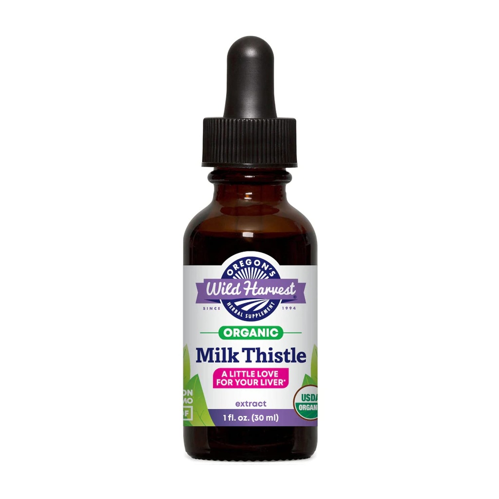 Oregon's Wild Harvest Milk Thistle 1:1 Organic Herbal Supplement, 1 Fluid Ounce