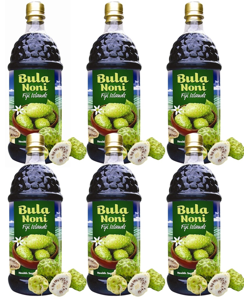 FIJI - NONI Juice (Value Pack of 6 x 33.8 Oz) by Morinda, Original and Authentic, All-Natural Daily Wellness Drink - Single One Liter Juice Bottle