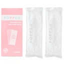 Popped Reusable Postpartum Ice Packs, Perineal Hot and Cold Packs, 2 Count | For C Section Recovery, Hemorrhoids & Cramps, Gel Stays Flexible when Frozen, Freezer or Microwave, 9 x 3 in, Made in USA