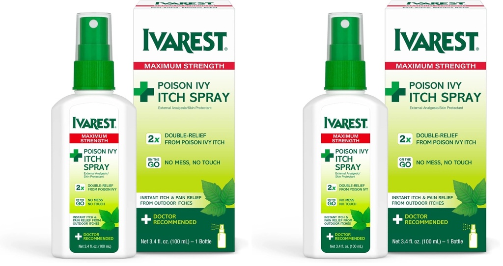 Ivarest Poison Ivy Itch Spray, Poison Ivy Spray, Poison Ivy Treatment, Poison Ivy Relief Product, Poison Oak Relief, Poison Sumac Relief, 3.4 Fl Ounces (Pack of 2)