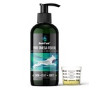 Fish Oil for Dogs | Liquid Omega 3 Wild Caught Fish Oil with Pump | Skin and Coat, Joint, Heart and Nerve Support | High Potency EPA and DHA Food Topper | 8oz