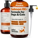 Deley Naturals Wild Alaskan Salmon Oil for Dogs & Cats - New and Improved Salmon Oil Plus Formula - Fish Oil for Dogs with Omega 3, DHA and EPA - Omega 3 for Healthy Skin and Coat - 8oz Made in USA