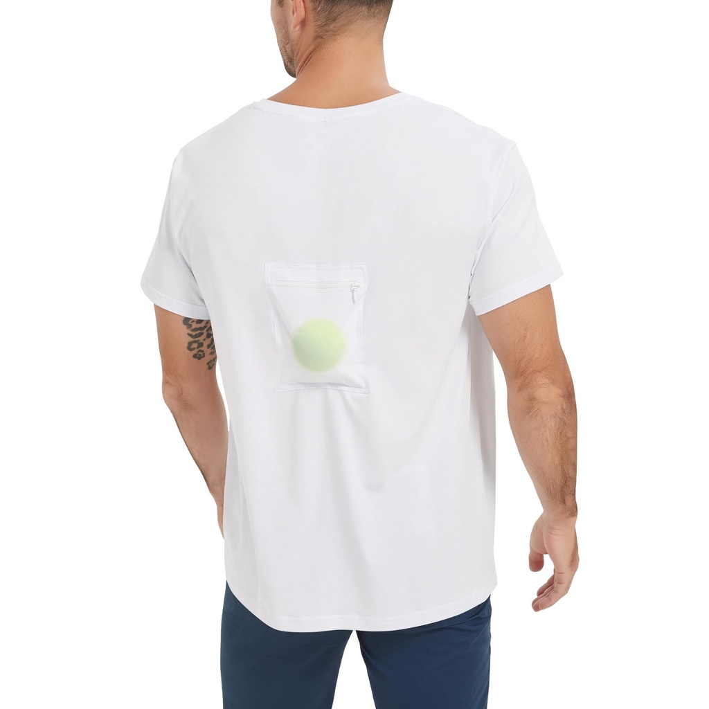 Sleep Apnea T-Shirt on Side Positional Therapy to Prevent Back Sleeping (White, M)