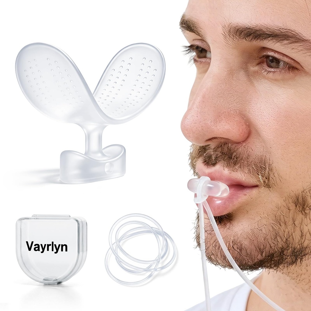 Reusable Mouth Tape Alternative - Soft Silicone Nasal Breathing Trainer & Gentle Lip Seal Shield, Sleep Tape Replacement for Snoring Men with Beards, Includes Anti-Loss Lanyard & Travel Case