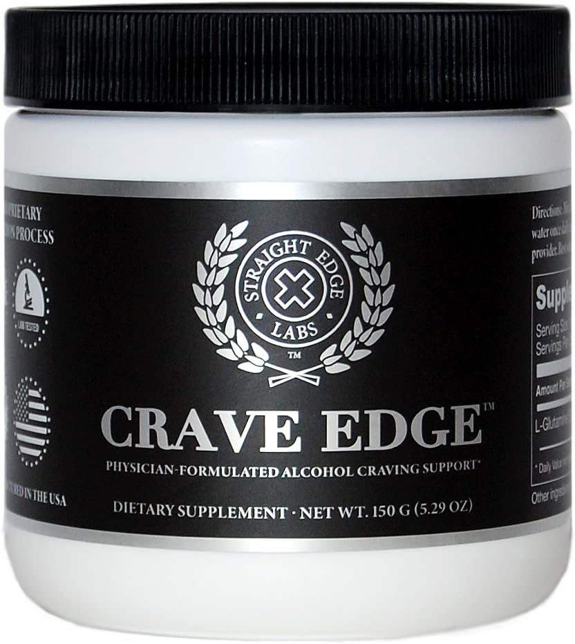 Crave Edge Αλκοολική υποστήριξη, Physician-Σχηματισμένο Αντιαλκοόλ Αντικατάσταση Ποτό, Σταματήστε να πίνετε, ήπαρ Detox, γρήγορη δράση, Όχι μεγάλα χάπια ή κακή γεύση (150G σκόνη, 30 εξυπηρετούν)