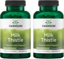 Swanson Milk Thittle (Standardized) - Βότανο συμπλήρωμα στήριξης ήπατος w/ 80% Silymarin - Φυσική φόρμουλα Βοηθώντας στη διατήρηση της συνολικής υγείας & ευεξίας - (120 κάψουλες) (2 Pack)