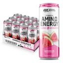 Optimum Nutrition Amino Energy Αφρώδης Ποτό ενυδάτωσης, ηλεκτρολύτες, καφεΐνη, Αμινοξέα, BCAAs, Χωρίς ζάχαρη, Καρπούζι, 12 Fl Oz, 12 Pack (Packing May Vary)