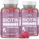 NEW AGE Biotin Gummies – Μαλλιά, Δέρμα & Καρφάκια Gummies – 10.000 mcg - Μη ΓΤΟ συμπλήρωμα για γυναίκες, άνδρες - Made in USA -120 Count