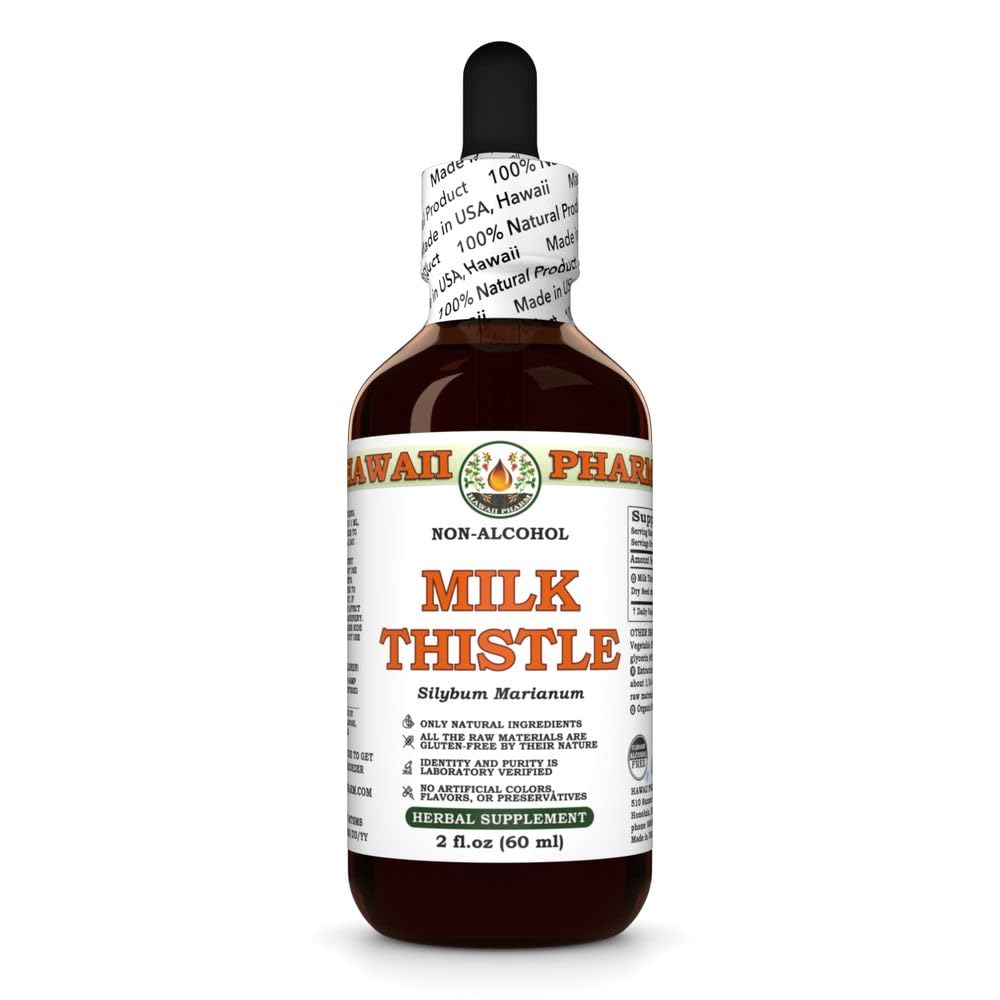 Milk Thistle (Silybum marianum) Dry Seed Glycerite, All Natural, Vegan, Lab Tested Alcohol-Free Liquid Extract - 2 fl.oz