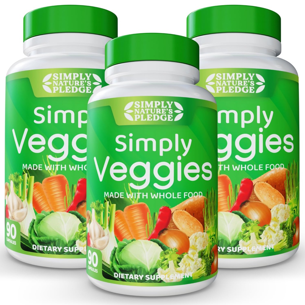 Simply Nature's Pledge - Made with Whole Food Superfoods, Packed with Beta Carotene & 18 Different Vegetables - 100% Soy Free (90 Count (Pack of 3))