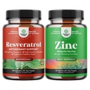 Πακέτο Youthful Trans Resveratrol - Resveratrol κάψουλες με AMPK ενεργοποιητή για την κυτταρική υγεία & ζωτικότητα και ψευδάργυρο 50mg ανοσοποιητική υποστήριξη συμπλήρωμα - σύμπλοκο ψευδάργυρου για την ενίσχυση του δέρματος μαλλιών & νυχιών