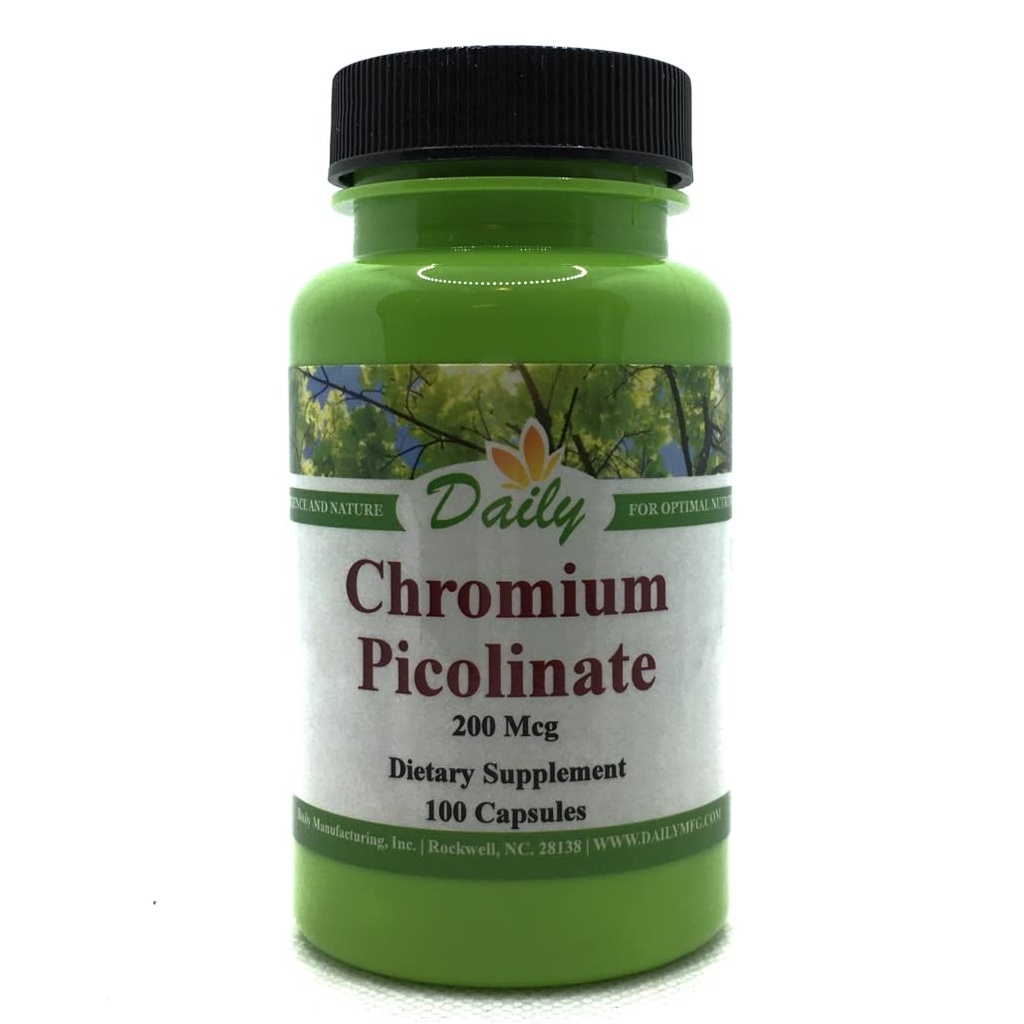 Daily Manufacturing Chromium Picolinate (Certified Kosher) 100 Vegetarian Capsules