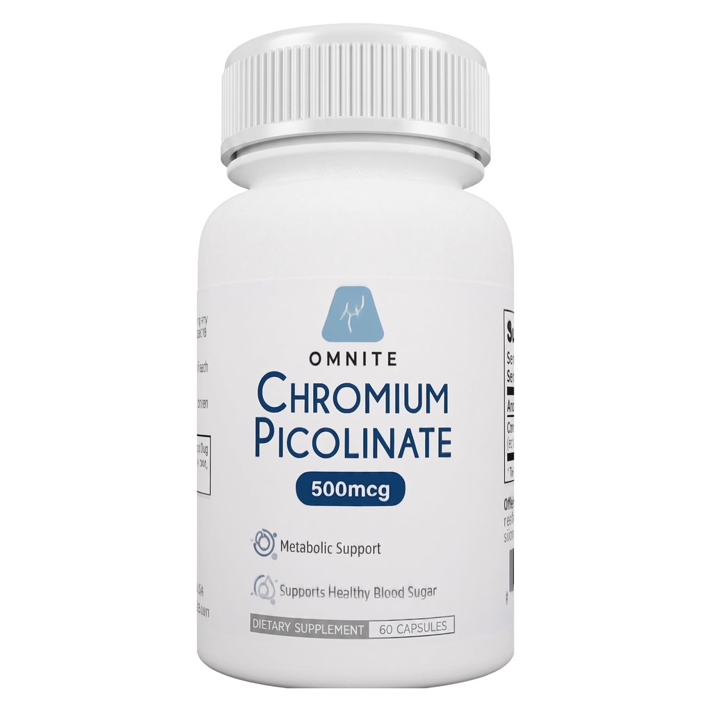 Chromium Picolinate 500 mcg | 60 Capsules | Supports Carbohydrate Metabolism | Metabolic Support | Accurate Dosage