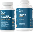 Dr. Tobias Omega 3 ιχθυέλαιο και λιποσωμική γλουταθειόνη - Υποστηρίζει την ανοσοποιητική λειτουργία, την υγεία του δέρματος και την απορρόφηση θρεπτικών ουσιών - μη ΓΤΟ