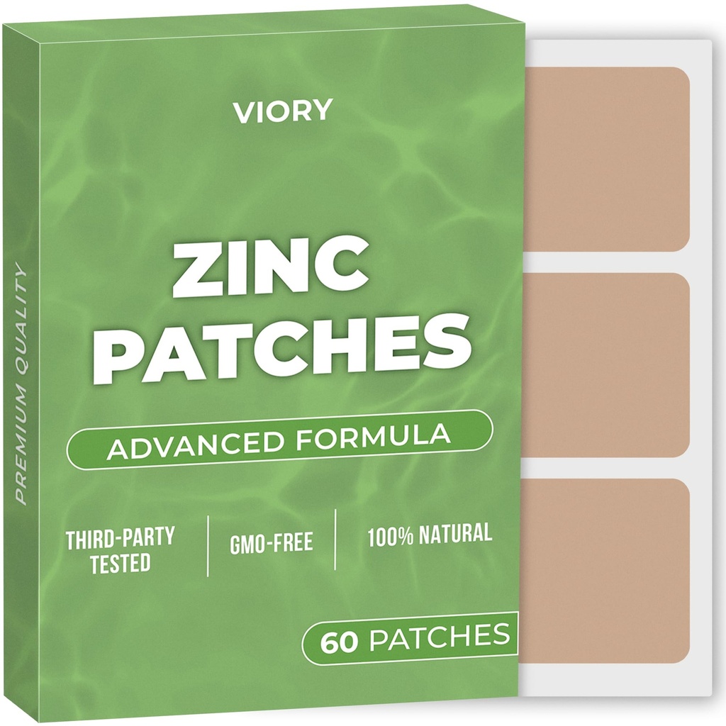 Zinc Patches (Pack of 60) - 100% Φυσικό Patch για γυναίκες και άνδρες - με Βιοτίνη - Ανοσοποιητικό & Σώμα Υποστήριξη - Ενισχυμένη Φόρμουλα