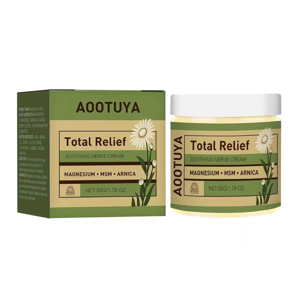 Total Relief Gentle Magnesium Cream with MSM and Arnica, Fast-Absorbing, for Comfortable Nerves and Daily Comfort, 4 Fl Oz