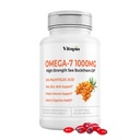 Vitapia Omega 7 Sea Buckthorn Berry Oil 1000mg για τα μαλλιά, το δέρμα, τα νύχια, την υποστήριξη για την υγεία της καρδιάς - 34% Palmitoleic Acid & Natural Omega 3 6 9 συμπλήρωμα λιπαρών οξέων - 120 κάψουλες, μη-GMO, χωρίς γλουτένη