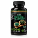 Organic Spirulina Capsules – 1,500 mg per Serving with 4% Spirulina Extract, Chlorella & Prebiotic Inulin – Green Superfood, Energy & Immune Support – 90 Veggie Capsules, Non-GMO