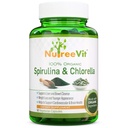 Pure Organic Spirulina & Chlorella Extract Veggie Capsules (500mg) (500-Bottle)