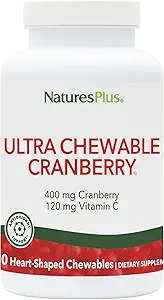Natures Plus Ultra Chewable Cranberry Love Berries - 400 mg, 180 Vegetarian Tablets - Natural Cranberry Supplement, Προάγει την Ουρολοίμωξη - Μη ΓΤΟ, Χωρίς Γλουτένη - 90 Σερβιέτες